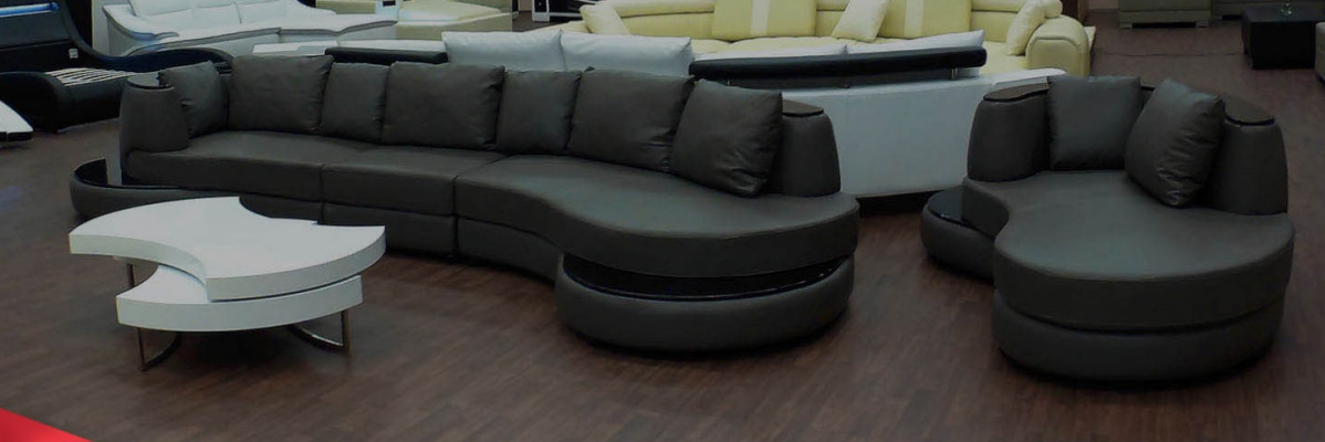Designersofa Hoekbank Woonlandschap Ronde bank Leren bank Bank U-vormig Koninklijk