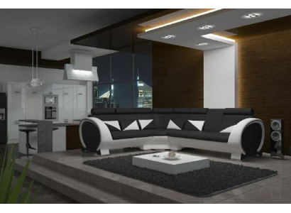 HOEKLIGBANK HOEKCOUCH ONTWERP *KLEURKEUZE* BANK + USB, LEER LEDERENBANK LEDERENSET