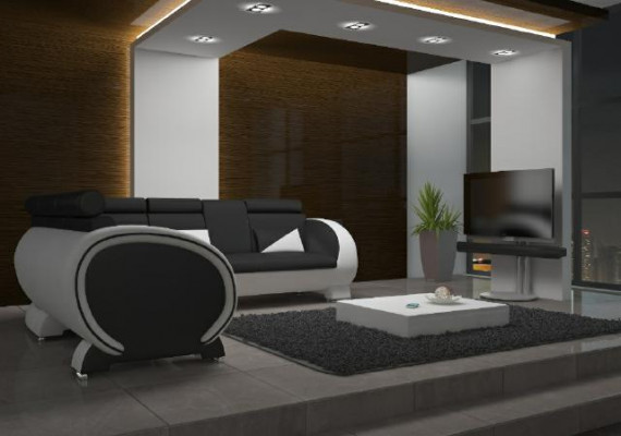 HOEKLIGBANK HOEKCOUCH ONTWERP *KLEURKEUZE* BANK + USB, LEER LEDERENBANK LEDERENSET