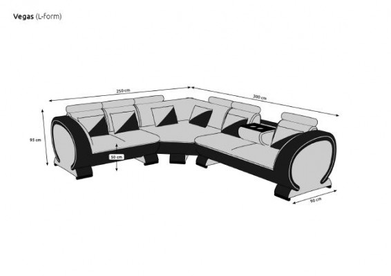 Ontwerper hoekbank + USB bank stoffering set loungesofa's bankstellen woonlandschap