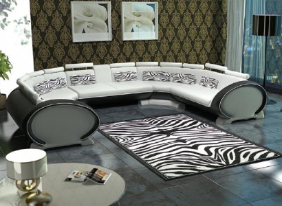 Bankstel Woonlandschap Moderne bank Hoekbank Leren bank Bekleding USB