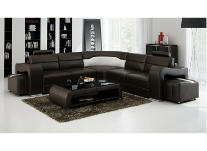 Ledersofa Bank Woongebied Hoekbank Hoekstel Ontwerp Modern Sofa F3008B