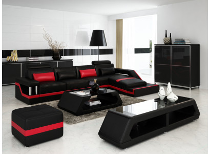 Designer hoekbank bank woonlandschap Big Modern lederen bank met USB HAMBURG III