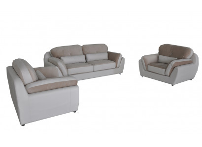 Leder Textil Bank Stoff Zit Set Garnituur Ontwerp Bankstel 3+1+1 Fauteuil