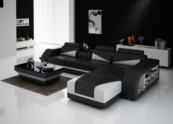 Leren hoekbank bank gestoffeerde bank banken bankstellen luxe bankstel + tafel