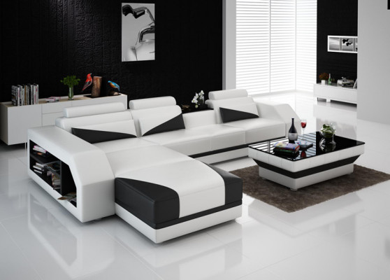Leren hoekbank bank gestoffeerde bank banken bankstellen luxe bankstel + tafel