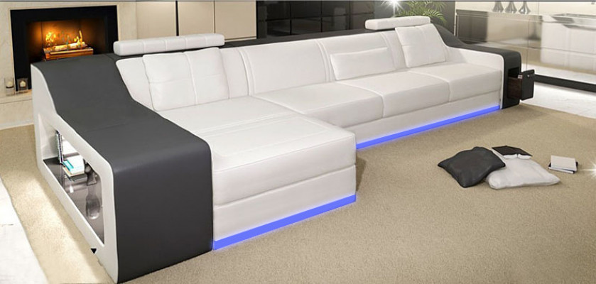 Lederen bank bank woonlandschap hoekbank hoekzitgroep design modern bankstel B2017B