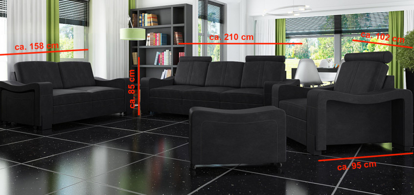Garnituur stoffen bank 3+2+1 bankstel maatwerk bekleding sofa USB textiel