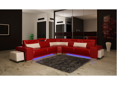 Lederen bank bank woonlandschap hoekbank hoekbankstel ontwerp Modern Sofa F3011B