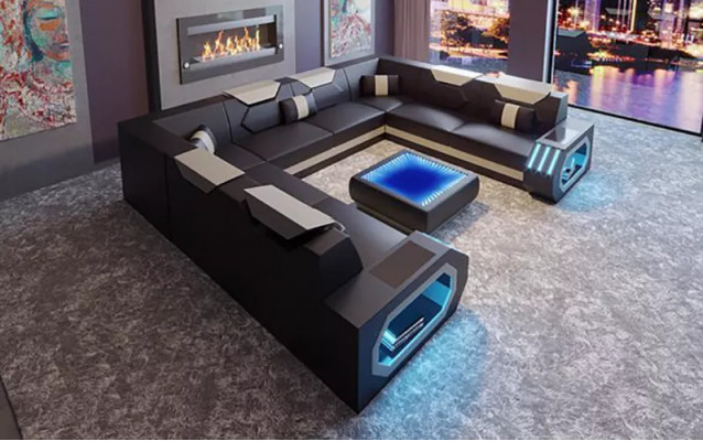 Hoekbank woonlandschap gestoffeerde hoekbank bank bank groot xxl met salontafel nieuw