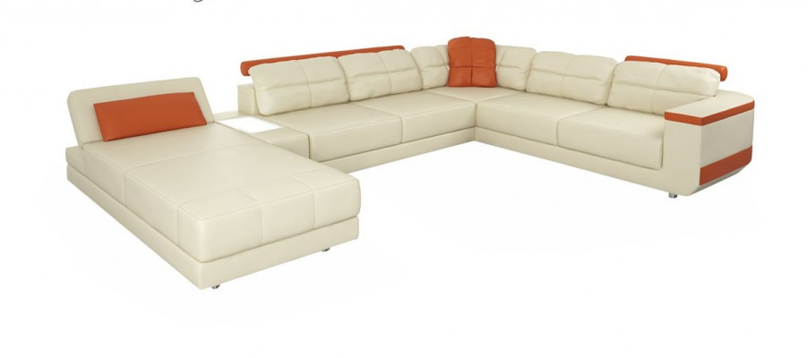 Ontwerper Lederen Stoffen Moderne Hoekbank U-vorm Woonkamer Design Bankstoffering
