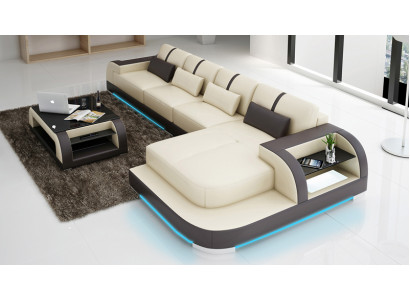 Leren bankstel Bankstel Woonlandschap Hoekbank Hoek Decor Modern Set Ontwerp