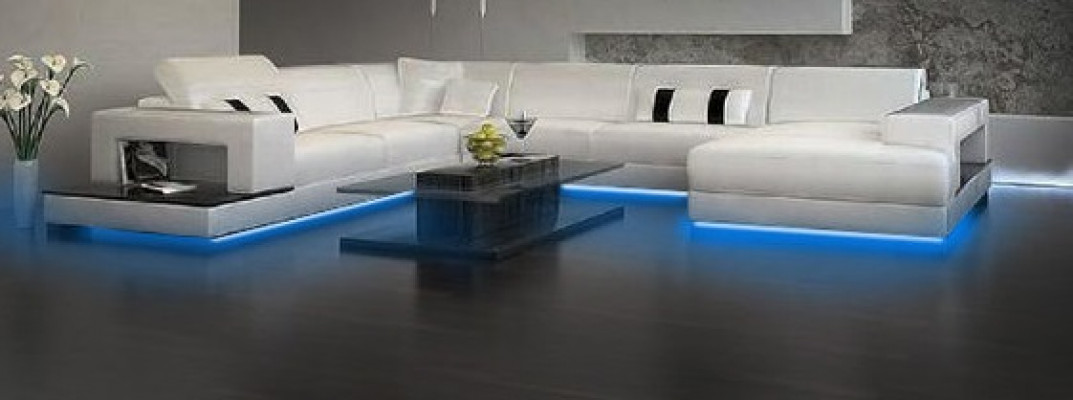 Woonlandschap Bank Bekleding Hoekbank Ontwerp Leren Bank Grote Bank Nieuw