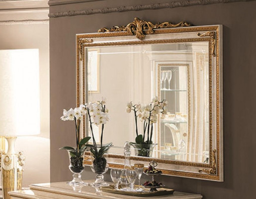 Wandspiegel met houten frame Gouden spiegel Hangspiegel Muurspiegel Woonkamer Nieuw
