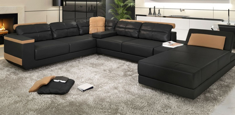 Moderne bankstellen woonlandschap hoekbank stof U-vorm bank ontwerp bekleding textiel hoek