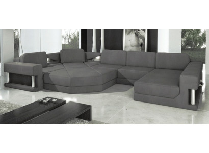 Ontwerp Bank Bekleding Stof Modern Slaap Functie Hoekbank U-vorm Bankstof