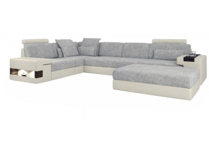 Woonkamer L-vorm Modern Design Bank Bankstel Zithoek met Poef Woonkamermeubels