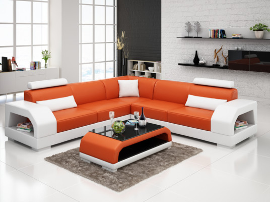 Leren bank Bankstel Woonlandschap Hoekbank Hoek set Design Modern Bank G8001B