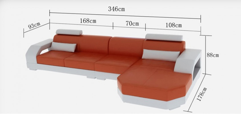 Leren bank Bank Woonlandschap Hoekbank Hoekbank Ontwerp Modern Bankstel G8001C