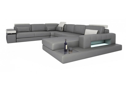 Sofa's Grijs Nieuw Bank U-Vorm Stoffen Bank Woonlandschap Design Modern Leer