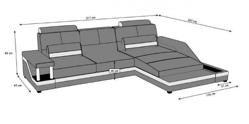 Hoekbank woonlandschap bank USB hoekstel leer textiel stof op maat gemaakt