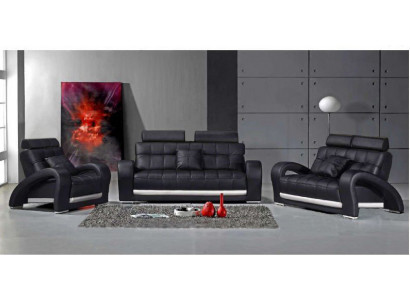 Leren bankstel met USB woonlandschap 3+2+1 zits set modern design bankstel B2023
