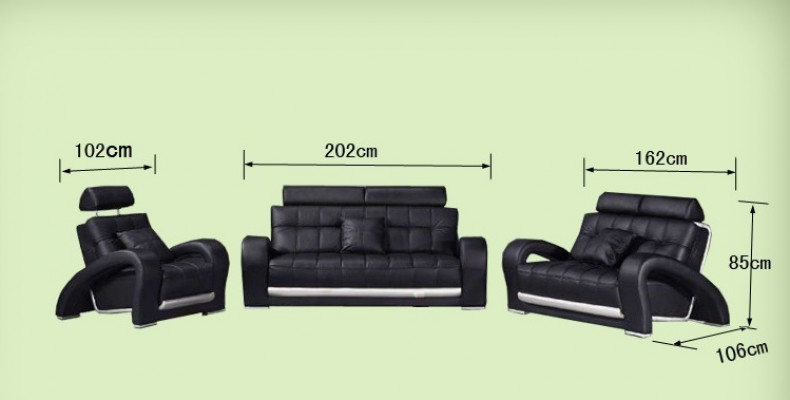 Leren bankstel met USB woonlandschap 3+2+1 zits set modern design bankstel B2023