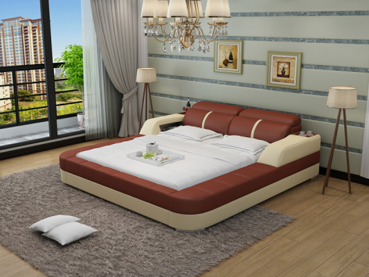 Luxe waterbed dubbel multifunctioneel bed gestoffeerd + USB waterbedden 180x200