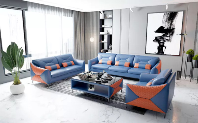 Moderne bankstel bankstel 3-zits salontafel set lederen groep 4-delig