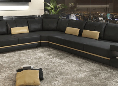Woonkamer Textiel L-vorm Bankstellen Zwart NIEUW Hoekbank Bank Meubels  Woonkamer Textiel L-vorm Bankstellen Zwart NIEUW Hoekbank Bank Meubels
