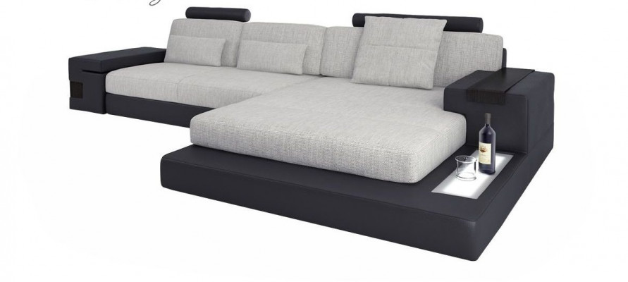 Stof L-vormbank woonkamer hoekbank modern design textiel grote bank modern