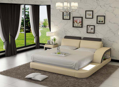 Waterbed met USB-hotel tweepersoonsbedden Compleet leren bed Bekleed bed Water