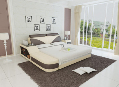 Waterbed Hotel Double Bed Complete Leather Bed, Bed Upholstered Water + USB