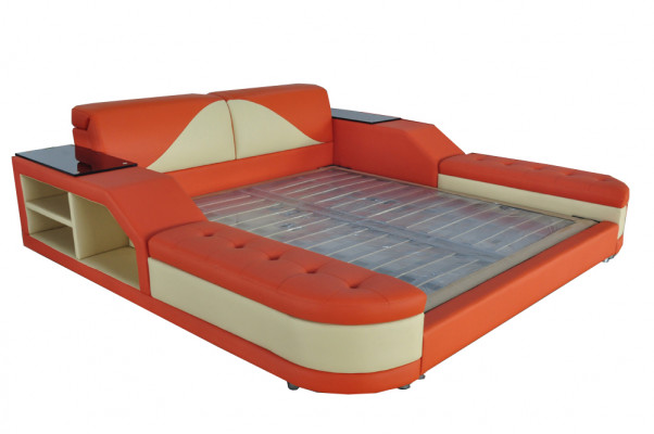 Ontwerp het luxe bed + USB-bekleding Hotel Moderne Bedden Leer 140/160/180/200.