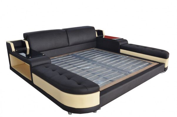 Ontwerp het luxe bed + USB-bekleding Hotel Moderne Bedden Leer 140/160/180/200.