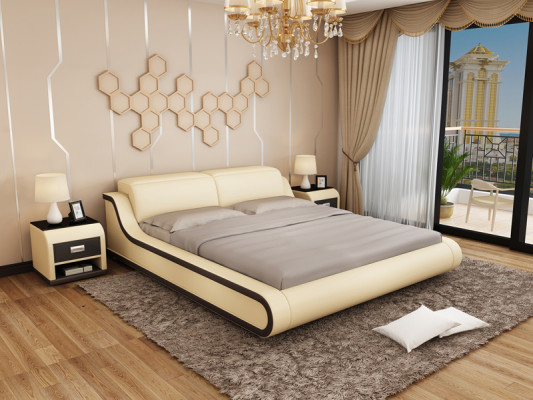Waterbed hotel tweepersoonsbedden met USB compleet lederen bed gestoffeerd waterbed