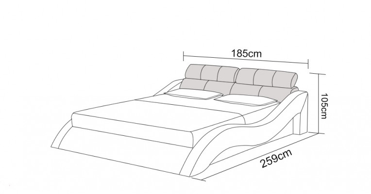 Waterbed Hotel tweepersoonsbedden met USB Compleet lederen waterbedbekleding