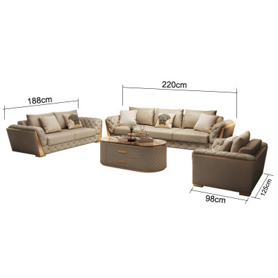 Ledersofa Bank Bekleding Set 3-zits compleet set zitkussen sets