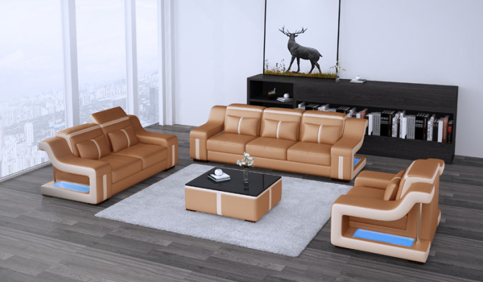Ontwerp bankstel met USB-set Woonkamerset 3+2+1 + salontafel Modern