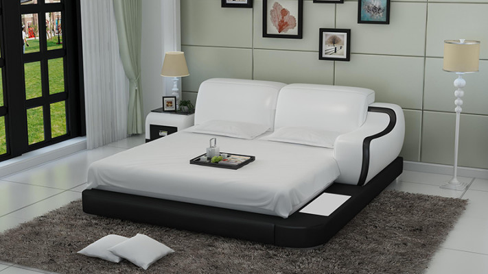 Waterbed Hotel dubbel bed compleet leren bed gestoffeerd bed water LB8803
