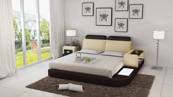 Waterbed Hotel Dubbel Bed Bedden Compleet Lederen Bed Gestoffeerd Bed Water LB8804