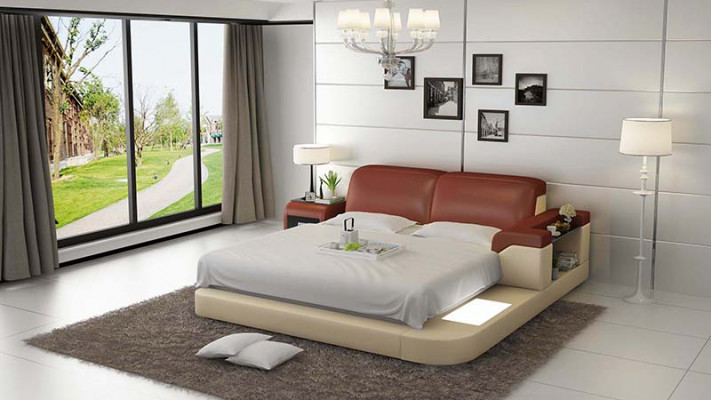 Waterbed Hotel Dubbel Bed Bedden Compleet Leerbed Gestoffeerd Bed Water LB8807