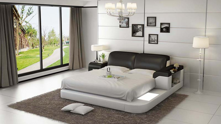 Waterbed Hotel Dubbel Bed Bedden Compleet Leerbed Gestoffeerd Bed Water LB8807