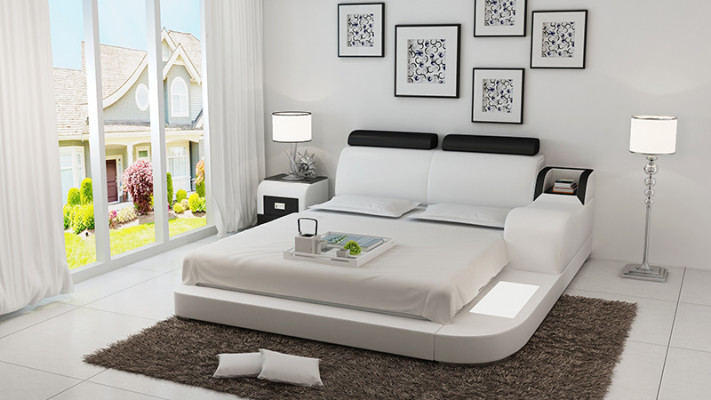 Waterbed Hotel Dubbel Bed Bedden Compleet Leren Bed Gestoffeerd Bed Water LB8813