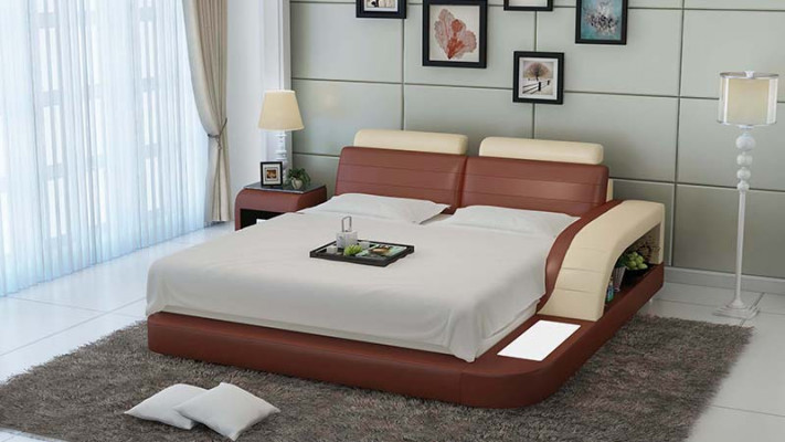 Waterbed Hotel dubbel bed bedden Complete leren bed gestoffeerd bed water LB8814