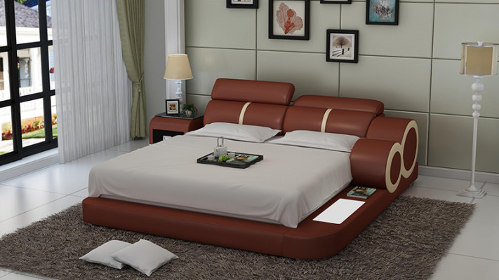 Waterbed Hotel Dubbel Bed Bedden Compleet Lederen Bed Gestoffeerd Bed Water