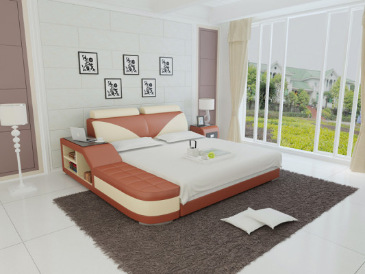 Wasserbett Hotel Dubbel Bed Bedden Compleet Lederen Bed Gestoffeerd Water LB8817