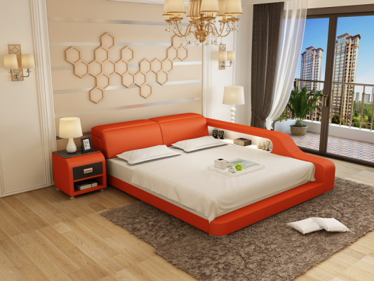 Waterbed Hotel Tweepersoonsbed Bedden Compleet Lederen Bed Gestoffeerd Bed Wasser LB8818