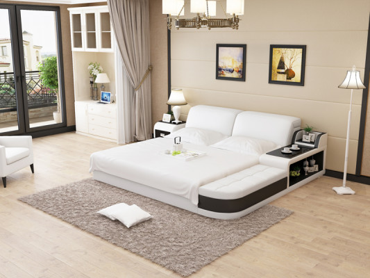 Waterbed Hotel Dubbel Bed Bedden Compleet Lederen Bed Gestoffeerd Bed Water LB8820