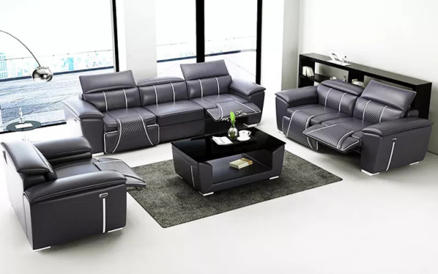 Sofaset 3-zits Set Design Bank Bank Modern Tafel Nieuw